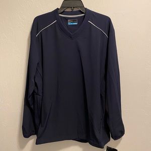 PGA Tour MotionFlux 360 Stretch Navy Blue Long Sleeve Jersey Performance Top